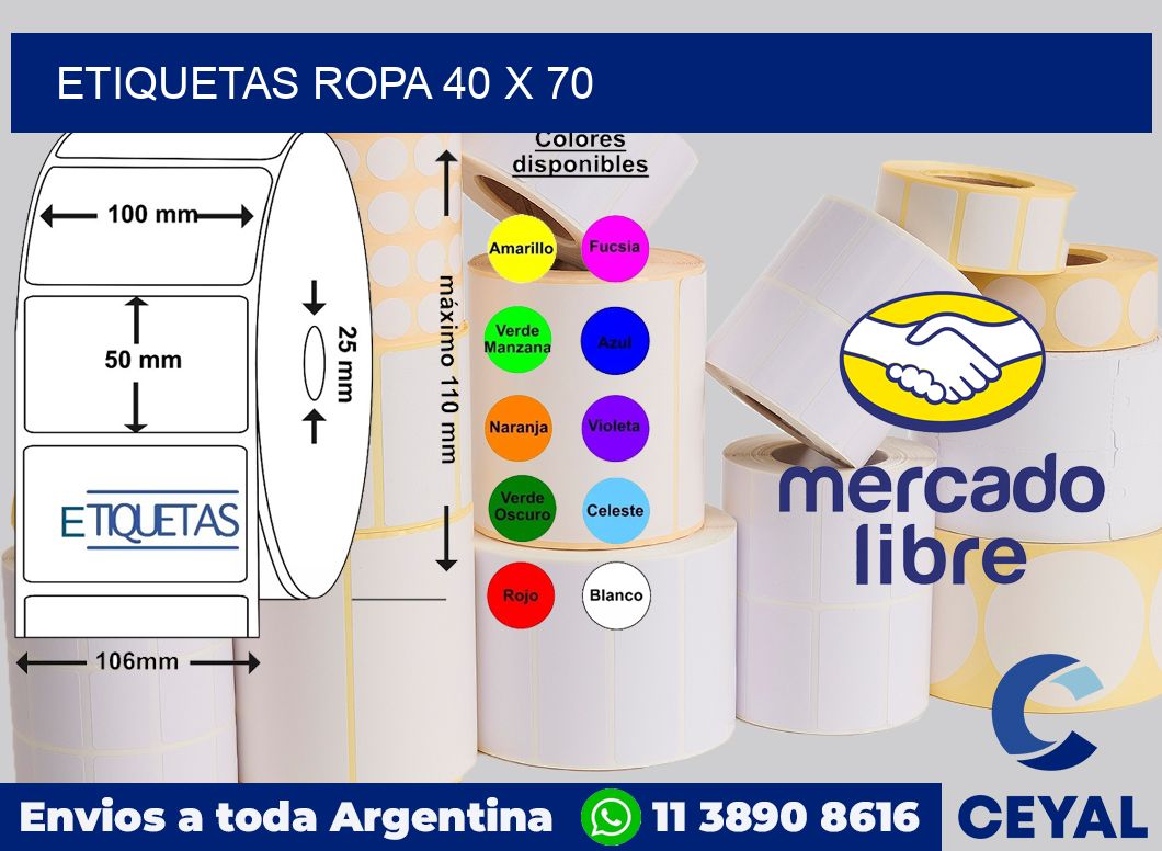 etiquetas ropa 40 x 70