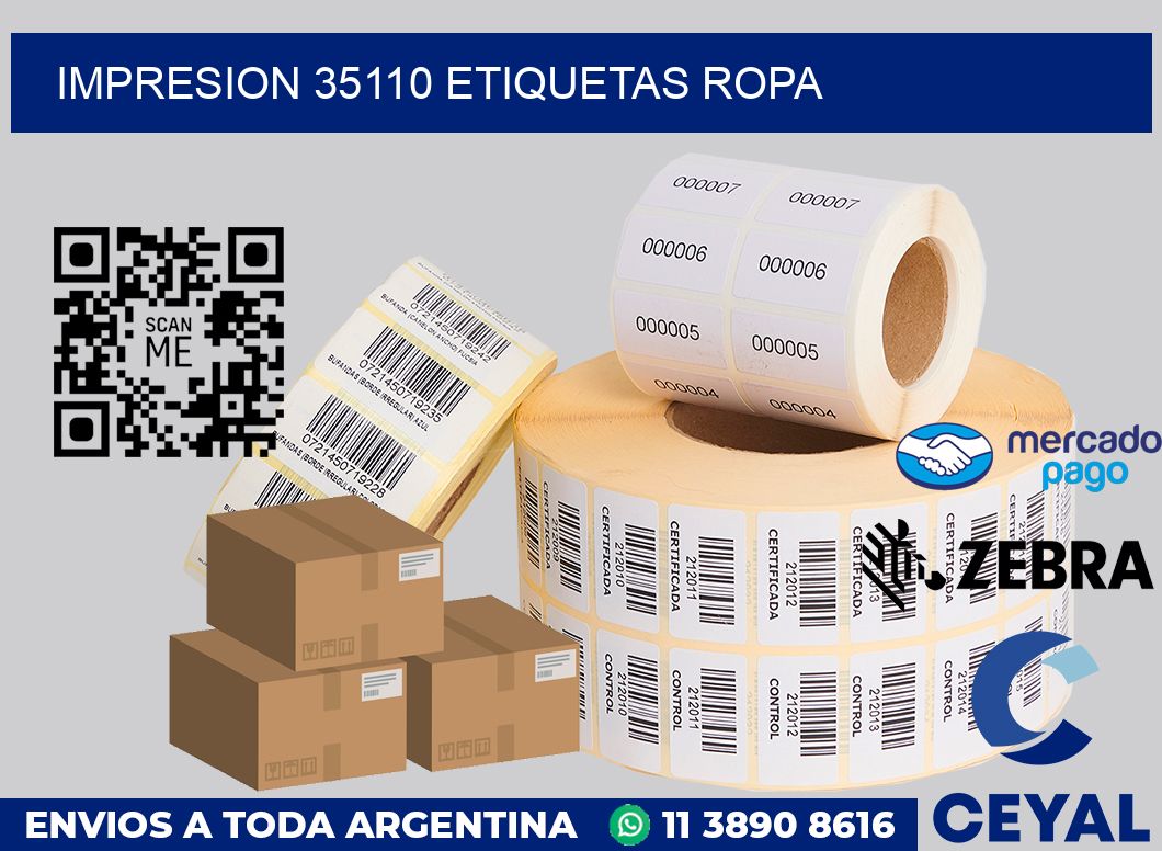 impresion 35110 etiquetas ropa