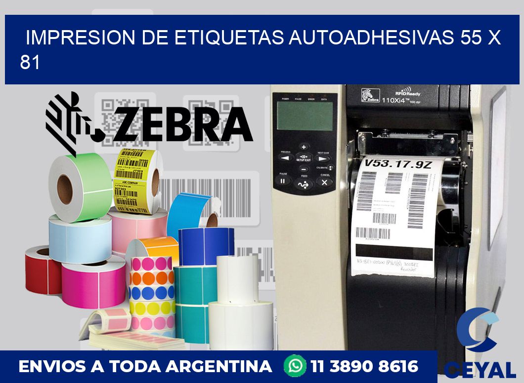 impresion de etiquetas autoadhesivas 55 x 81