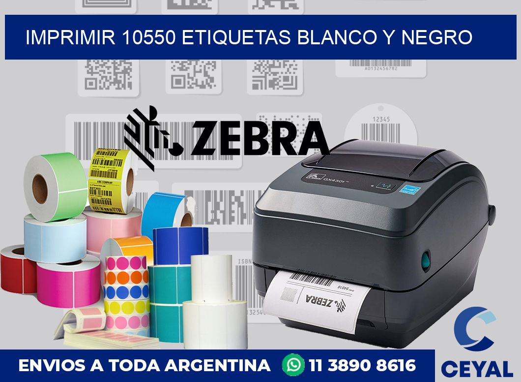 imprimir 10550 etiquetas blanco y negro
