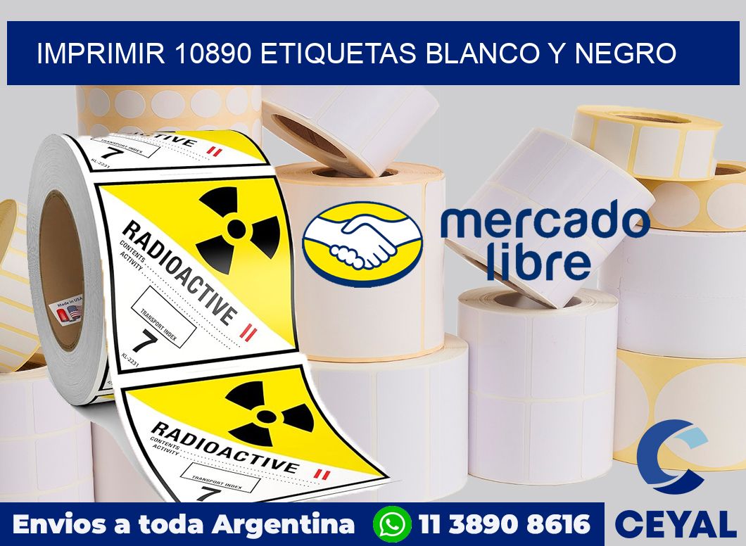 imprimir 10890 etiquetas blanco y negro