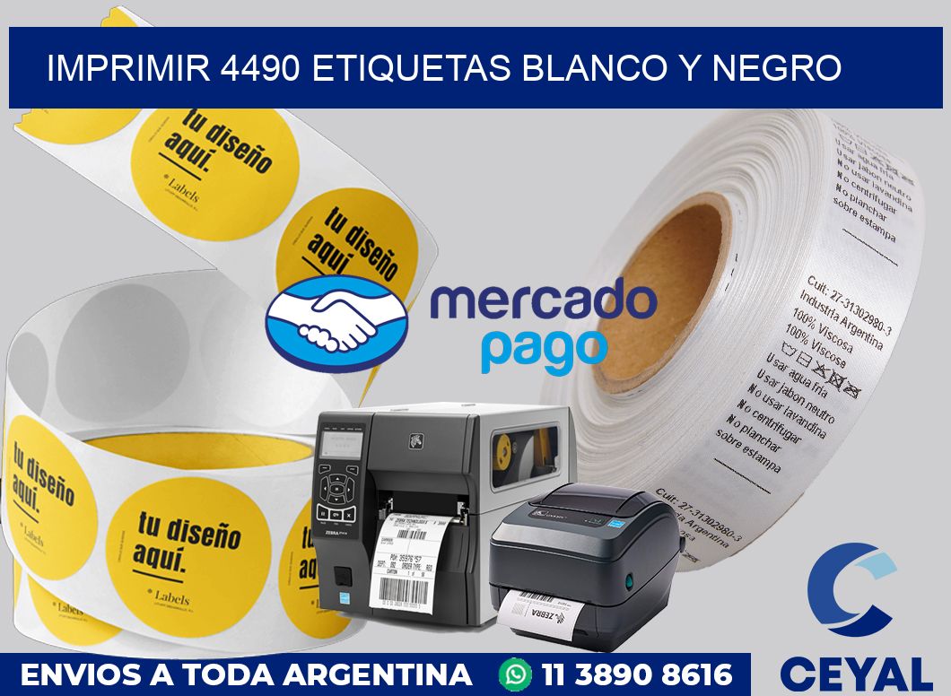 imprimir 4490 etiquetas blanco y negro