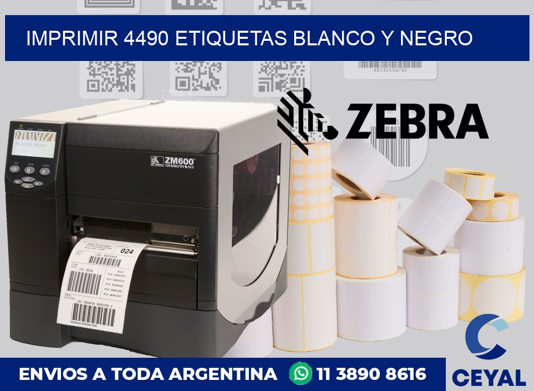 imprimir 4490 etiquetas blanco y negro
