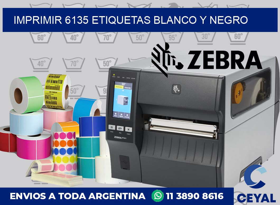 imprimir 6135 etiquetas blanco y negro
