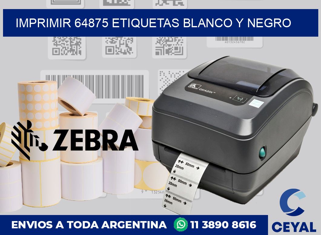 imprimir 64875 etiquetas blanco y negro