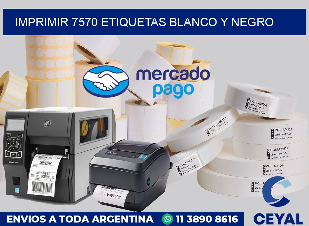imprimir 7570 etiquetas blanco y negro