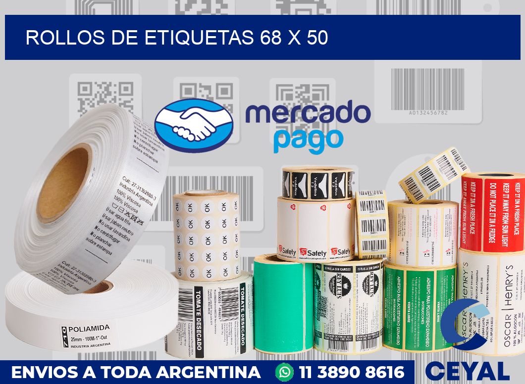 rollos de etiquetas 68 x 50