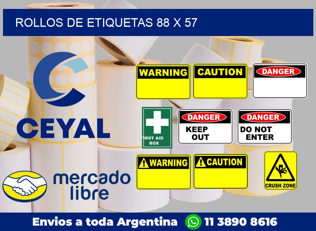 rollos de etiquetas 88 x 57