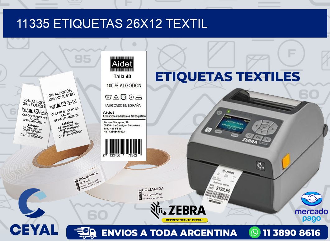 11335 ETIQUETAS 26X12 TEXTIL