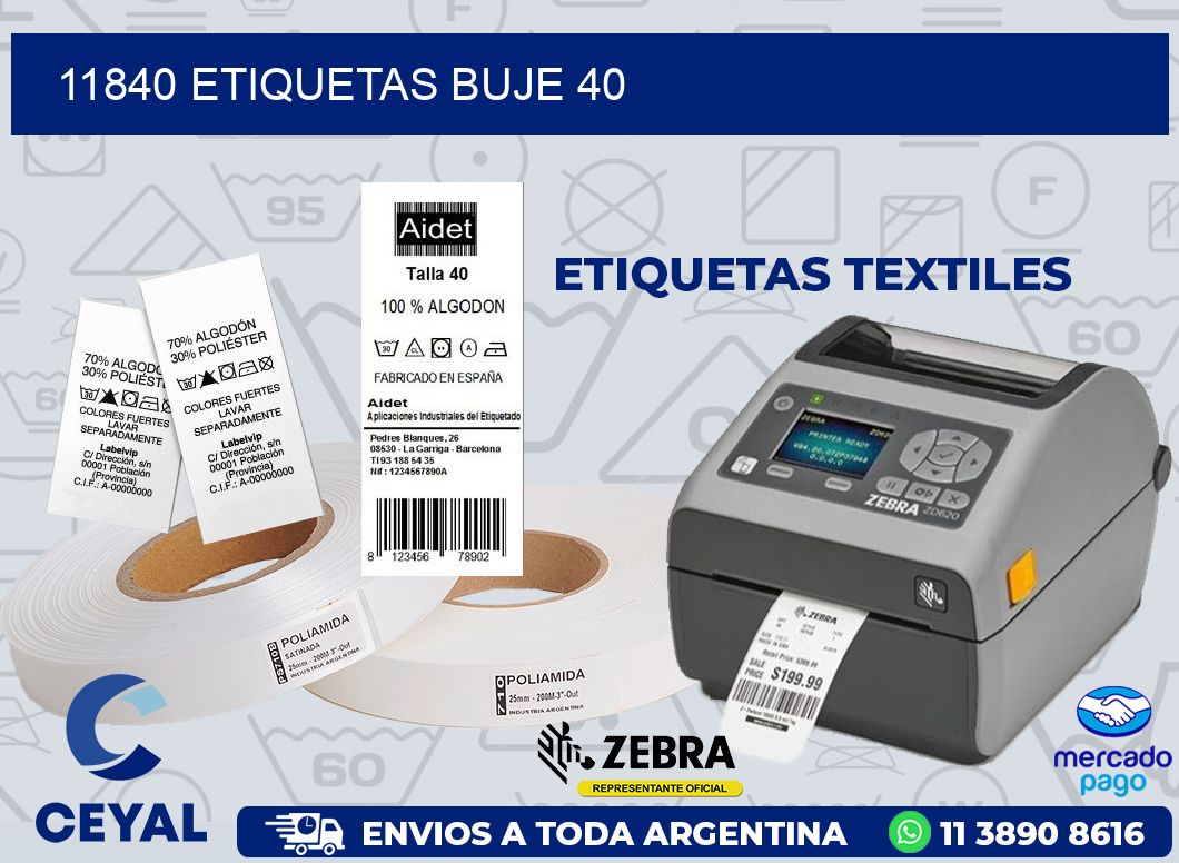 11840 ETIQUETAS BUJE 40