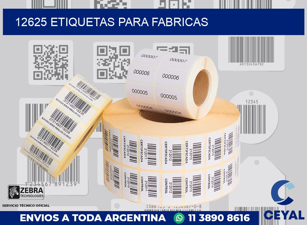 12625 ETIQUETAS PARA FABRICAS