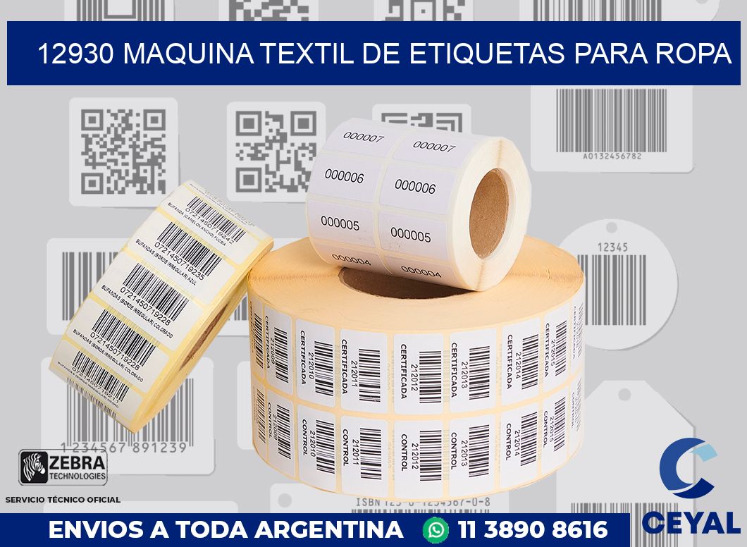 12930 MAQUINA TEXTIL DE ETIQUETAS PARA ROPA