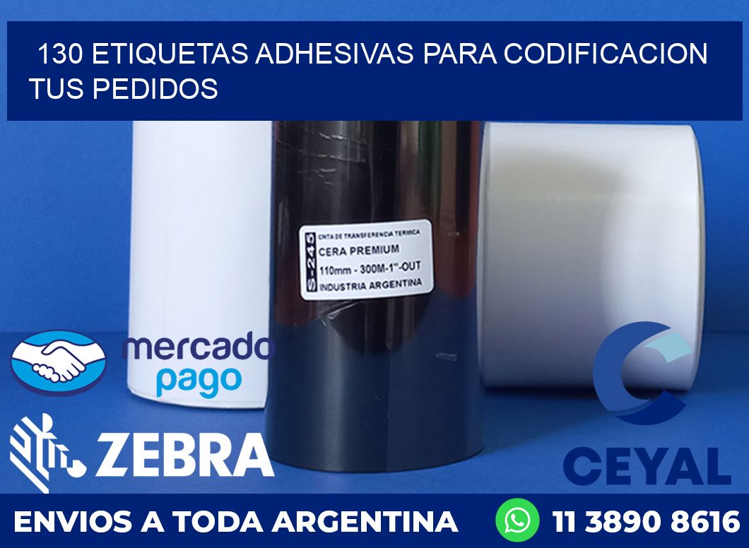 130 ETIQUETAS ADHESIVAS PARA CODIFICACION TUS PEDIDOS