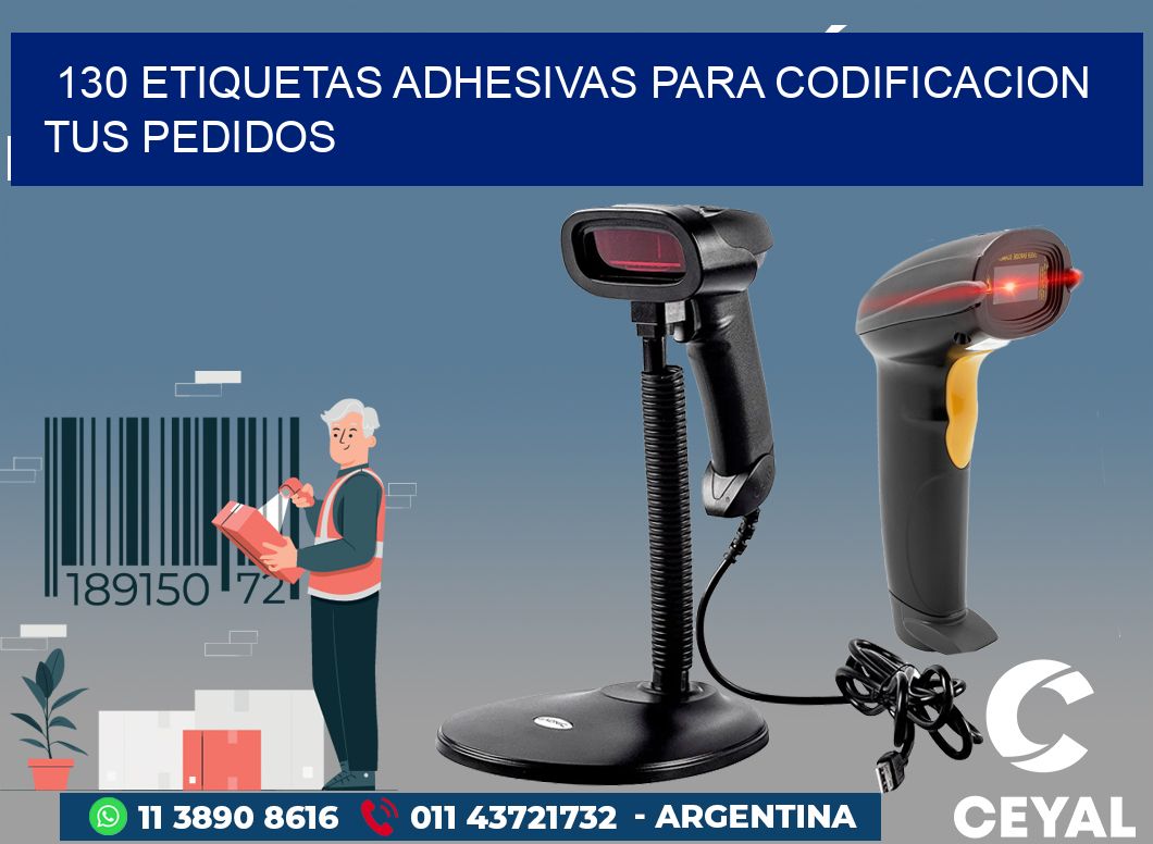 130 ETIQUETAS ADHESIVAS PARA CODIFICACION TUS PEDIDOS