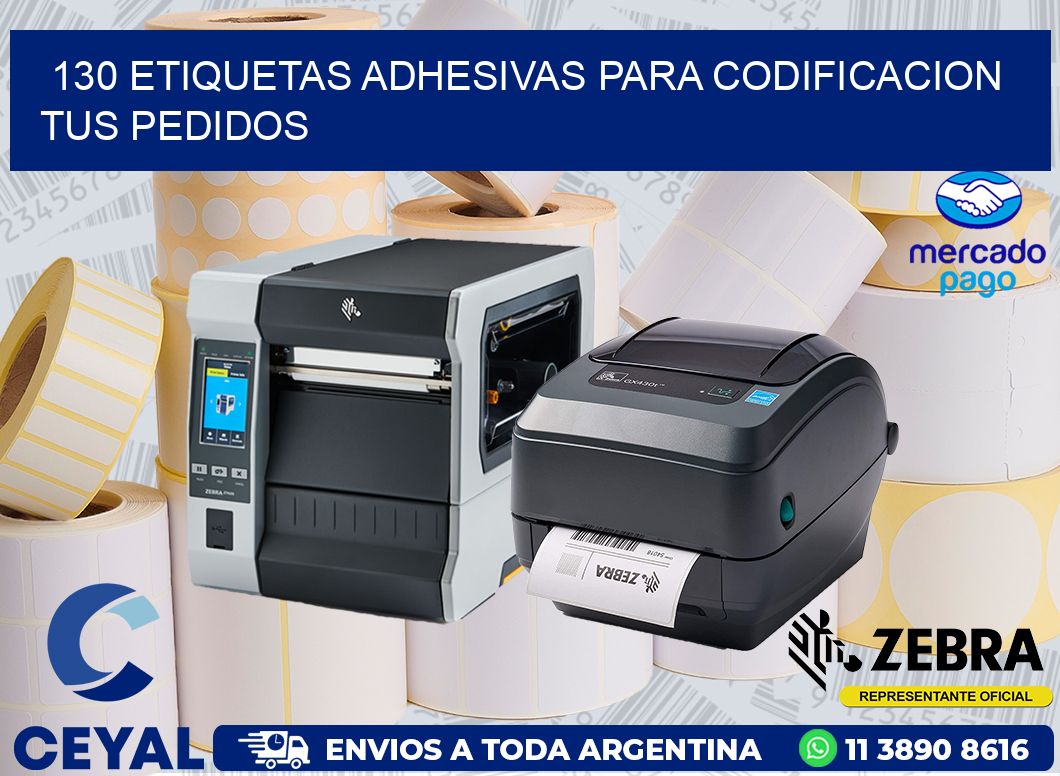 130 ETIQUETAS ADHESIVAS PARA CODIFICACION TUS PEDIDOS