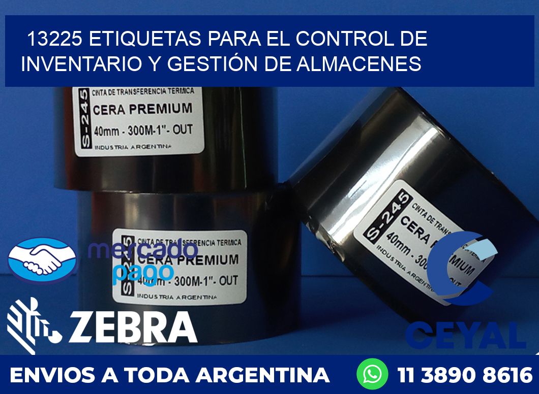 13225 ETIQUETAS PARA EL CONTROL DE INVENTARIO Y GESTIÓN DE ALMACENES