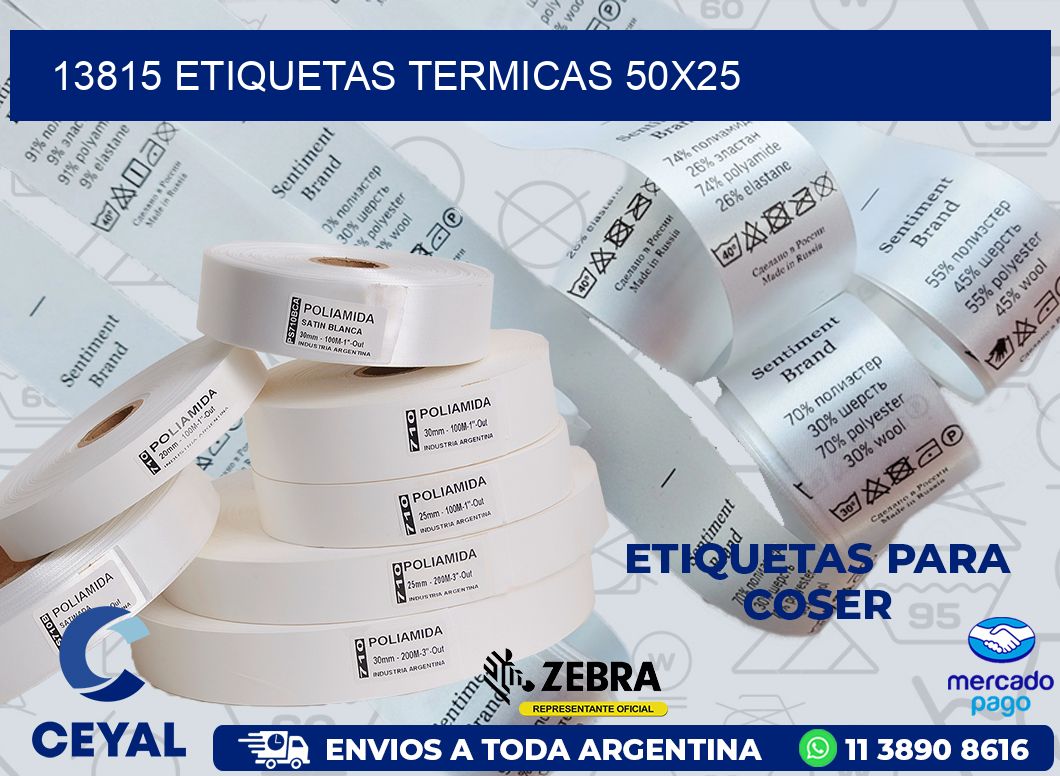 13815 ETIQUETAS TERMICAS 50X25