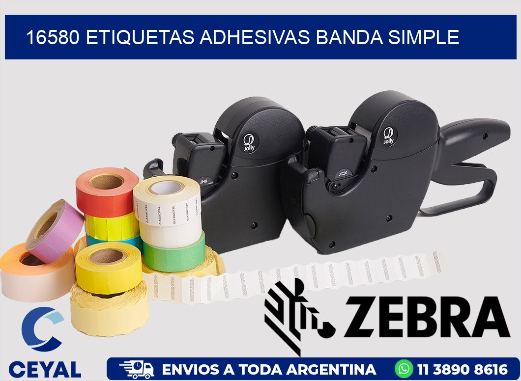 16580 ETIQUETAS ADHESIVAS BANDA SIMPLE