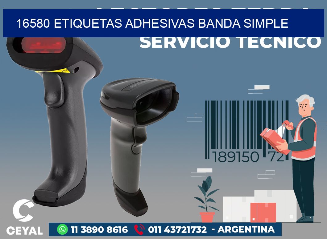 16580 ETIQUETAS ADHESIVAS BANDA SIMPLE