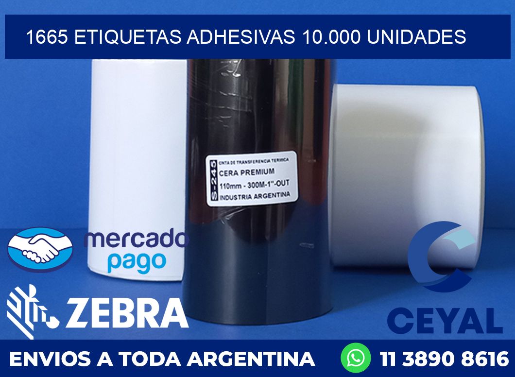 1665 ETIQUETAS ADHESIVAS 10.000 UNIDADES