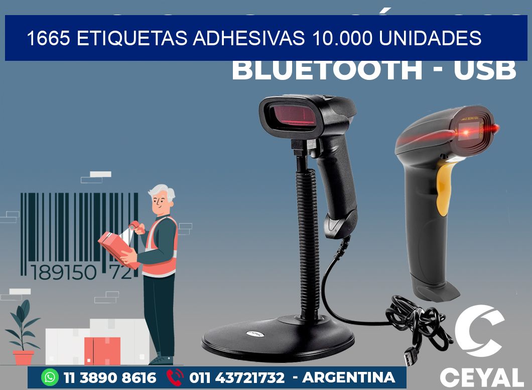 1665 ETIQUETAS ADHESIVAS 10.000 UNIDADES