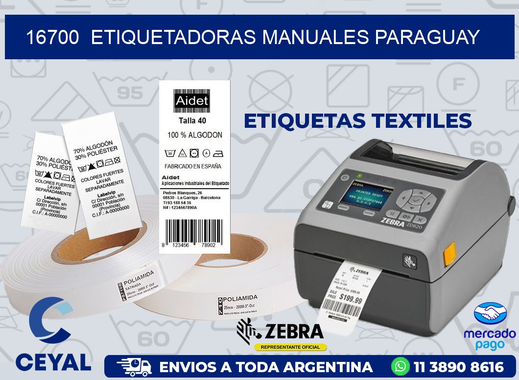 16700  ETIQUETADORAS MANUALES PARAGUAY