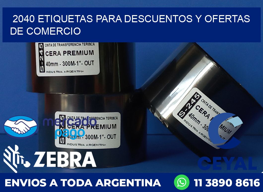 2040 ETIQUETAS PARA DESCUENTOS Y OFERTAS DE COMERCIO