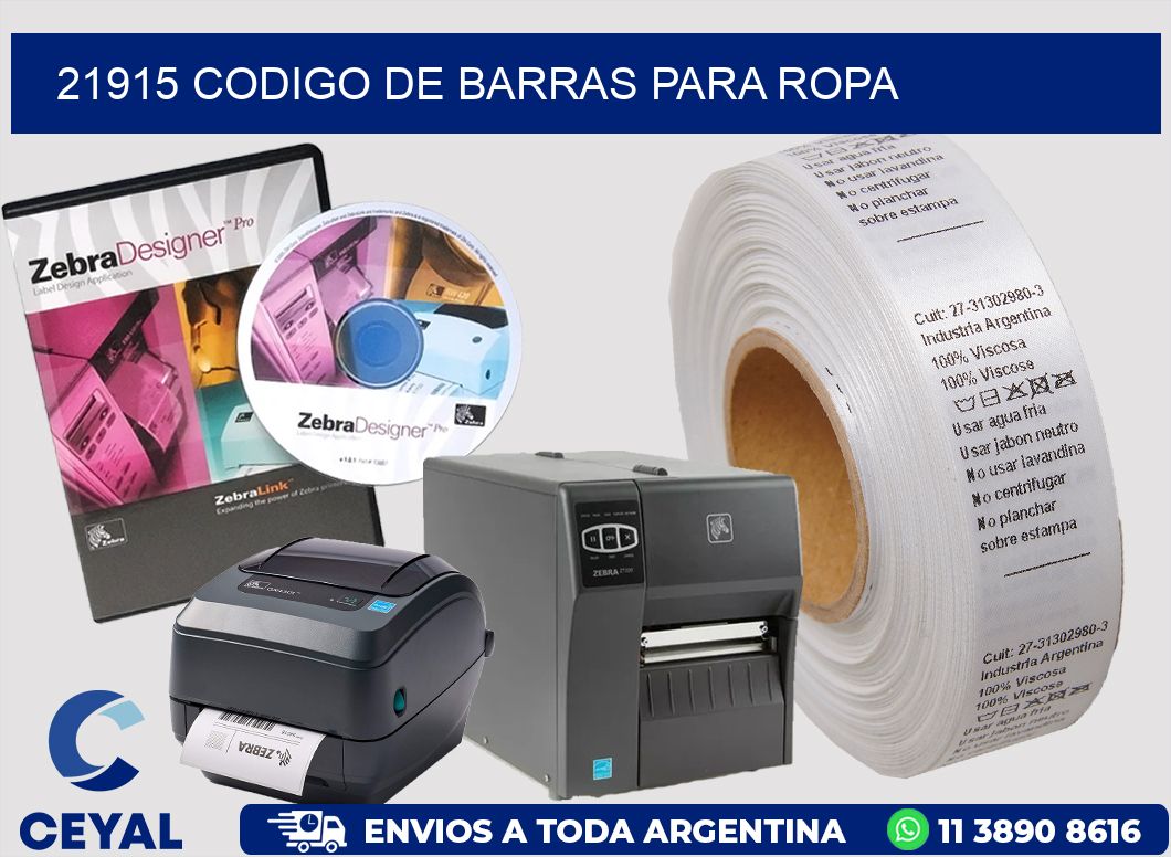 21915 CODIGO DE BARRAS PARA ROPA