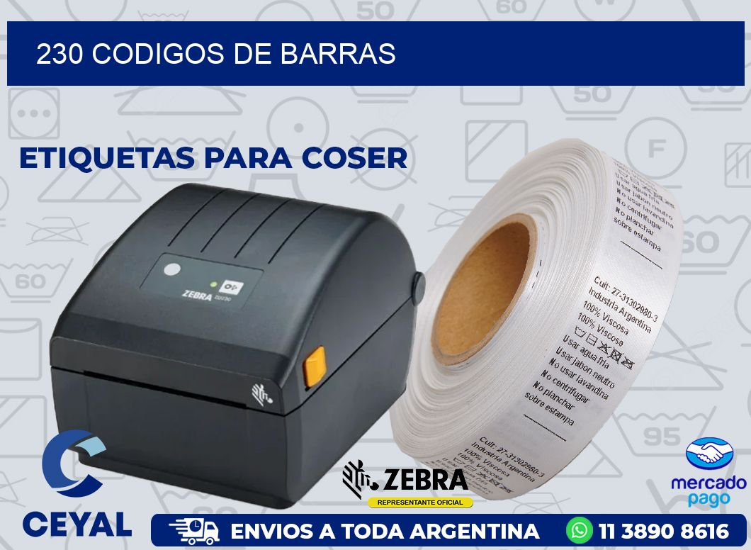 230 CODIGOS DE BARRAS