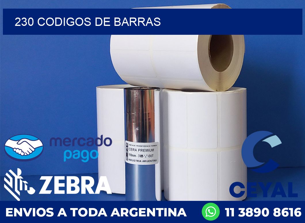 230 CODIGOS DE BARRAS