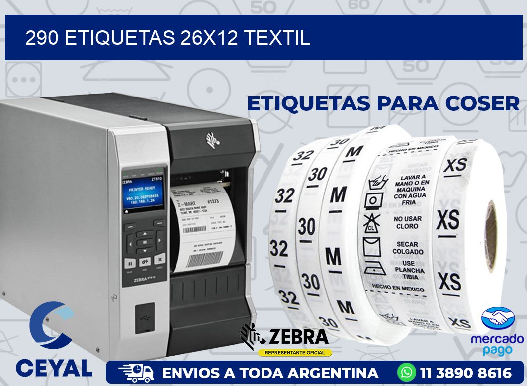 290 ETIQUETAS 26X12 TEXTIL
