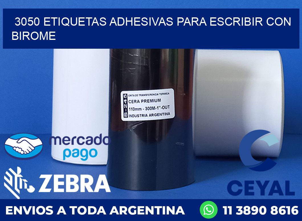 3050 ETIQUETAS ADHESIVAS PARA ESCRIBIR CON BIROME