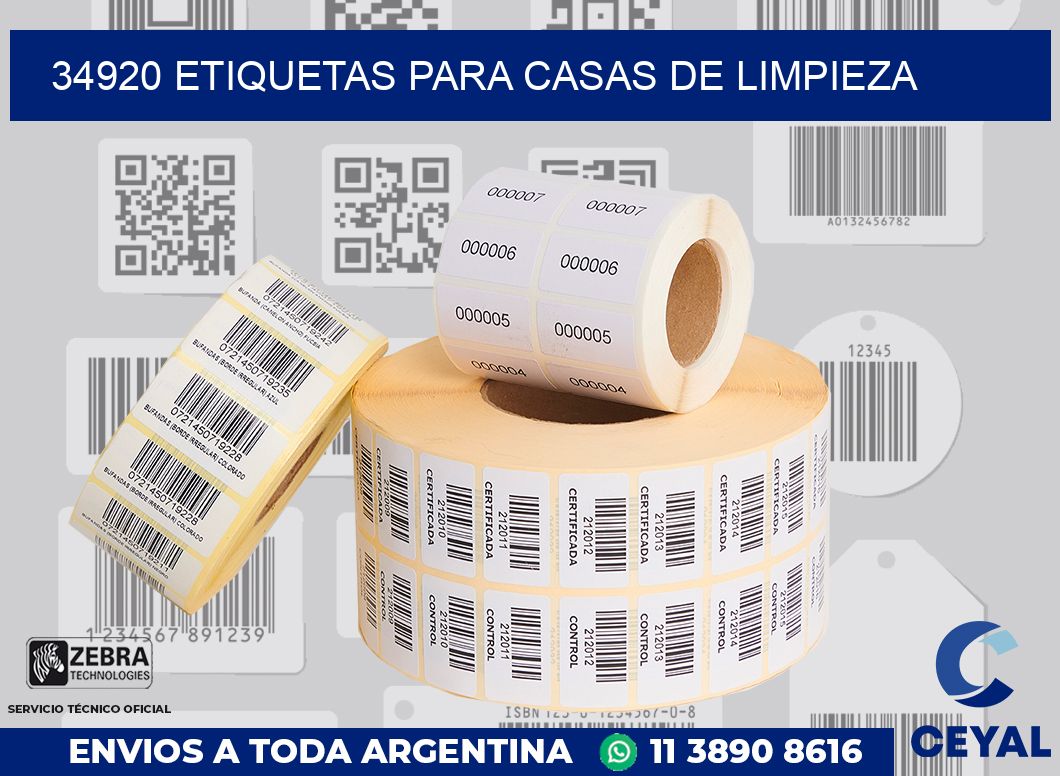 34920 ETIQUETAS PARA CASAS DE LIMPIEZA