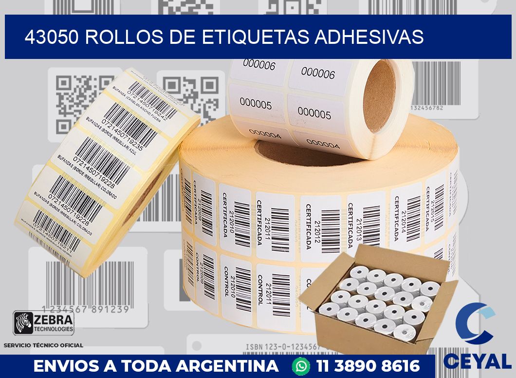 43050 ROLLOS DE ETIQUETAS ADHESIVAS