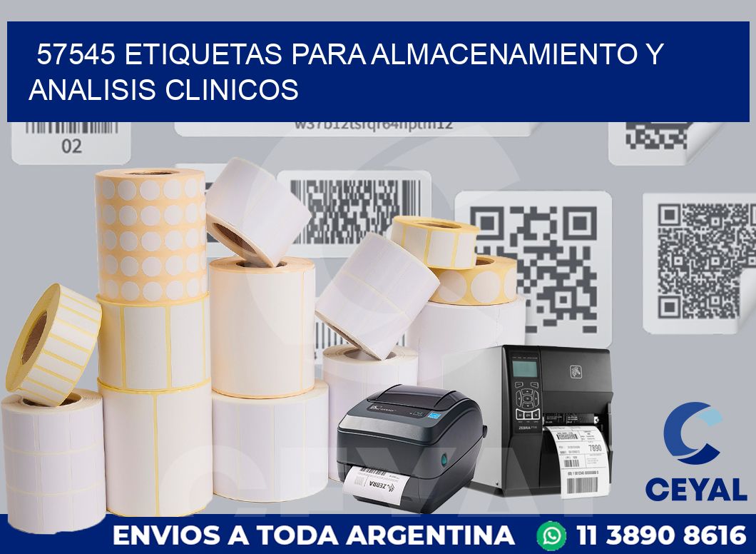 57545 ETIQUETAS PARA ALMACENAMIENTO Y ANALISIS CLINICOS