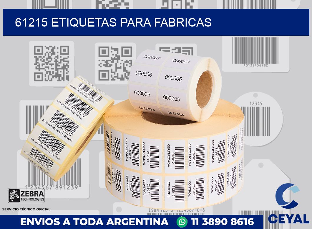 61215 ETIQUETAS PARA FABRICAS