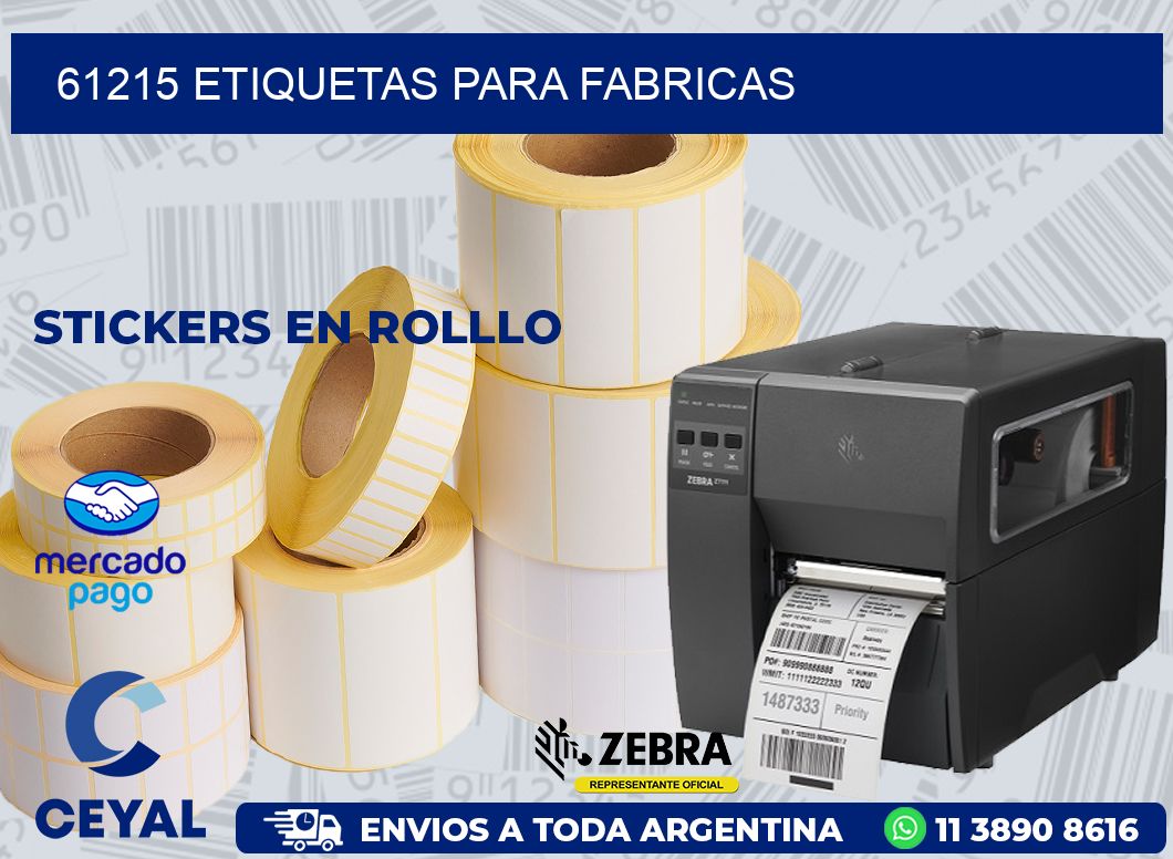 61215 ETIQUETAS PARA FABRICAS