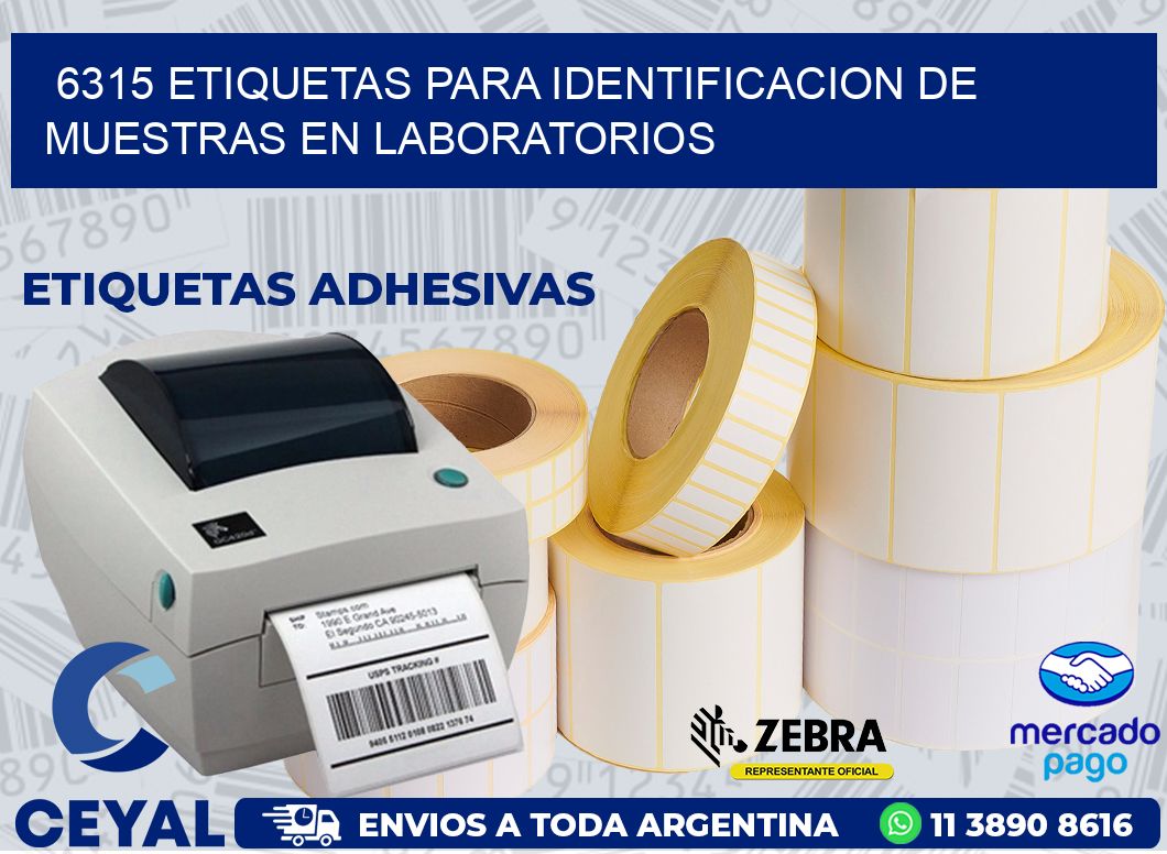 6315 ETIQUETAS PARA IDENTIFICACION DE MUESTRAS EN LABORATORIOS