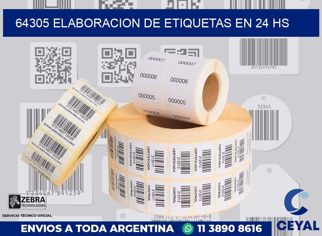 64305 ELABORACION DE ETIQUETAS EN 24 HS