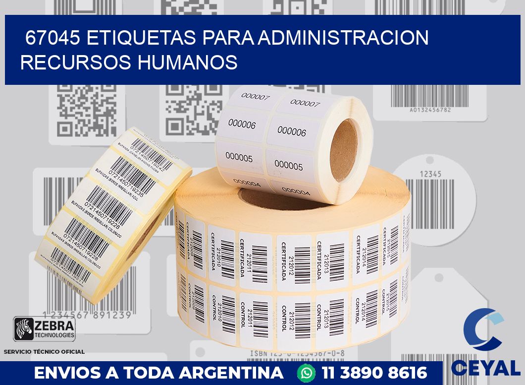 67045 ETIQUETAS PARA ADMINISTRACION RECURSOS HUMANOS