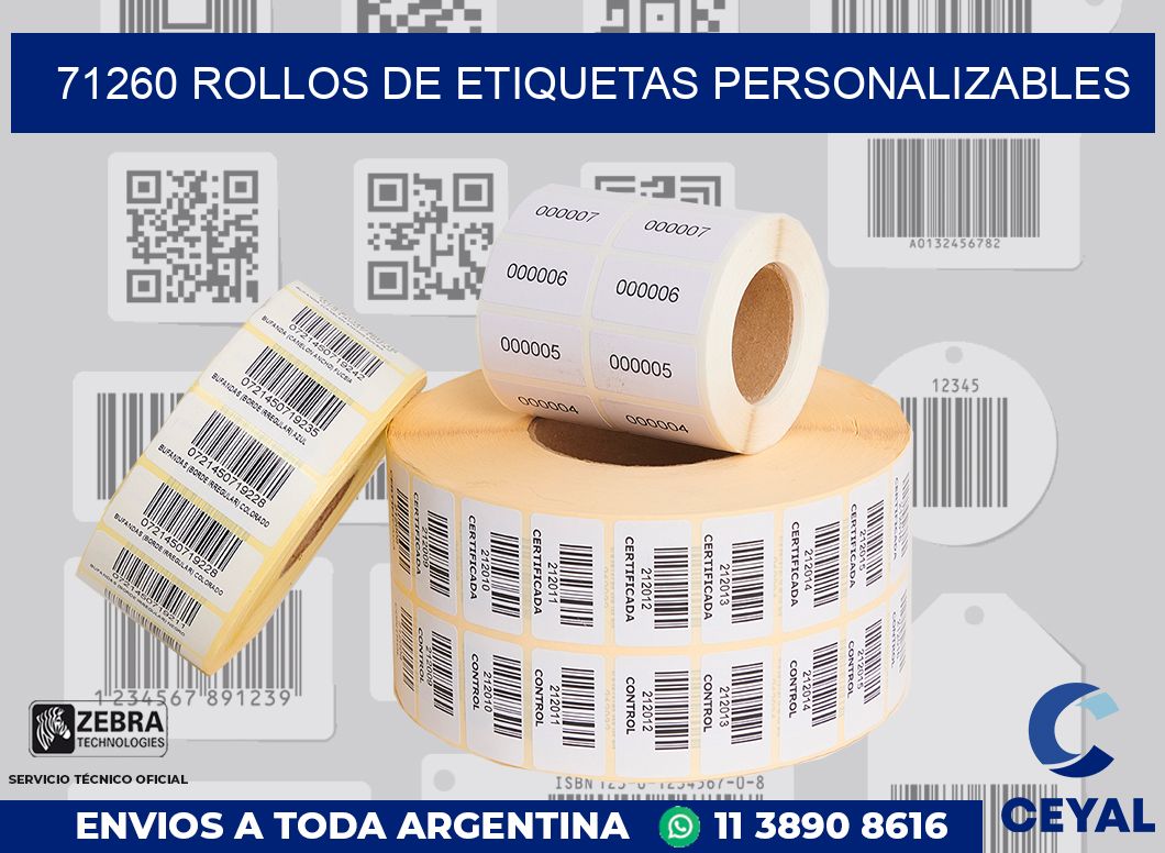 71260 ROLLOS DE ETIQUETAS PERSONALIZABLES