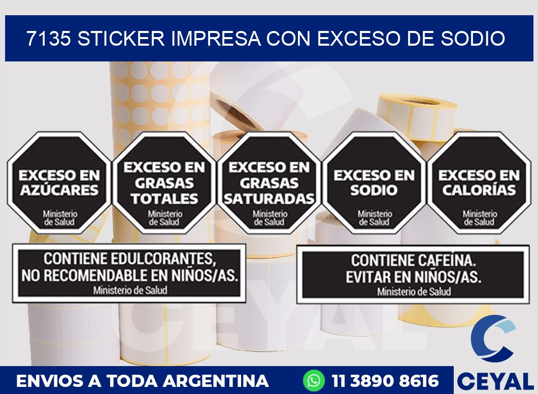7135 STICKER IMPRESA CON EXCESO DE SODIO