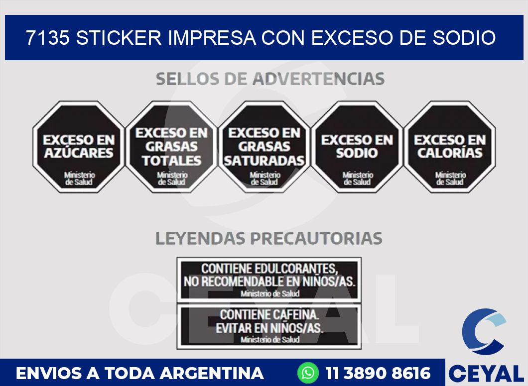 7135 STICKER IMPRESA CON EXCESO DE SODIO
