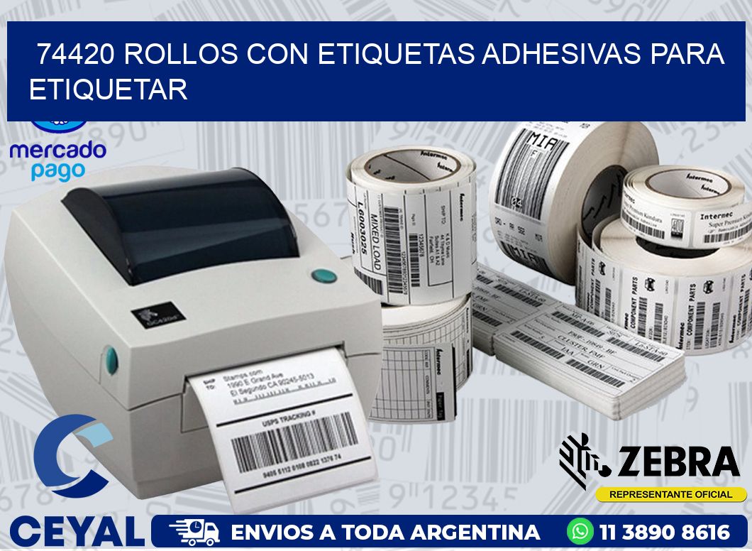74420 ROLLOS CON ETIQUETAS ADHESIVAS PARA ETIQUETAR