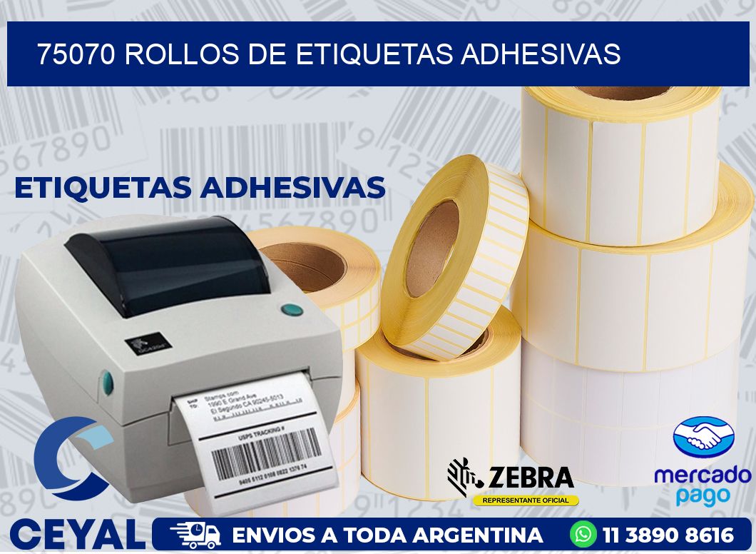 75070 ROLLOS DE ETIQUETAS ADHESIVAS