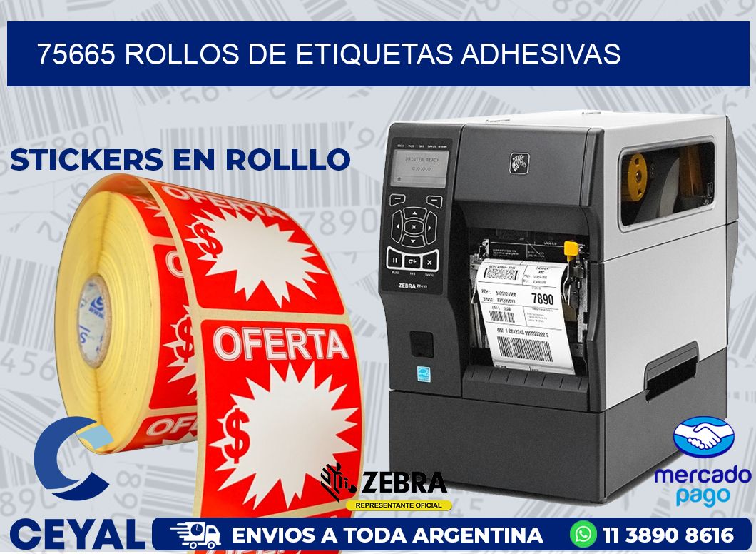 75665 ROLLOS DE ETIQUETAS ADHESIVAS