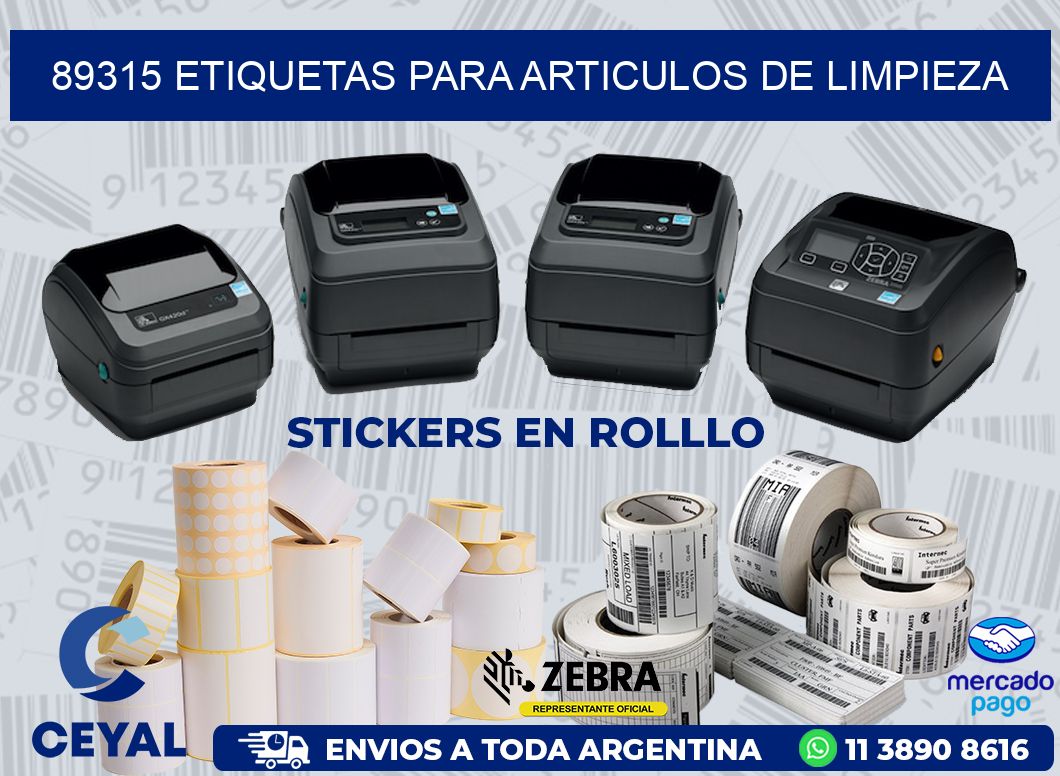 89315 ETIQUETAS PARA ARTICULOS DE LIMPIEZA