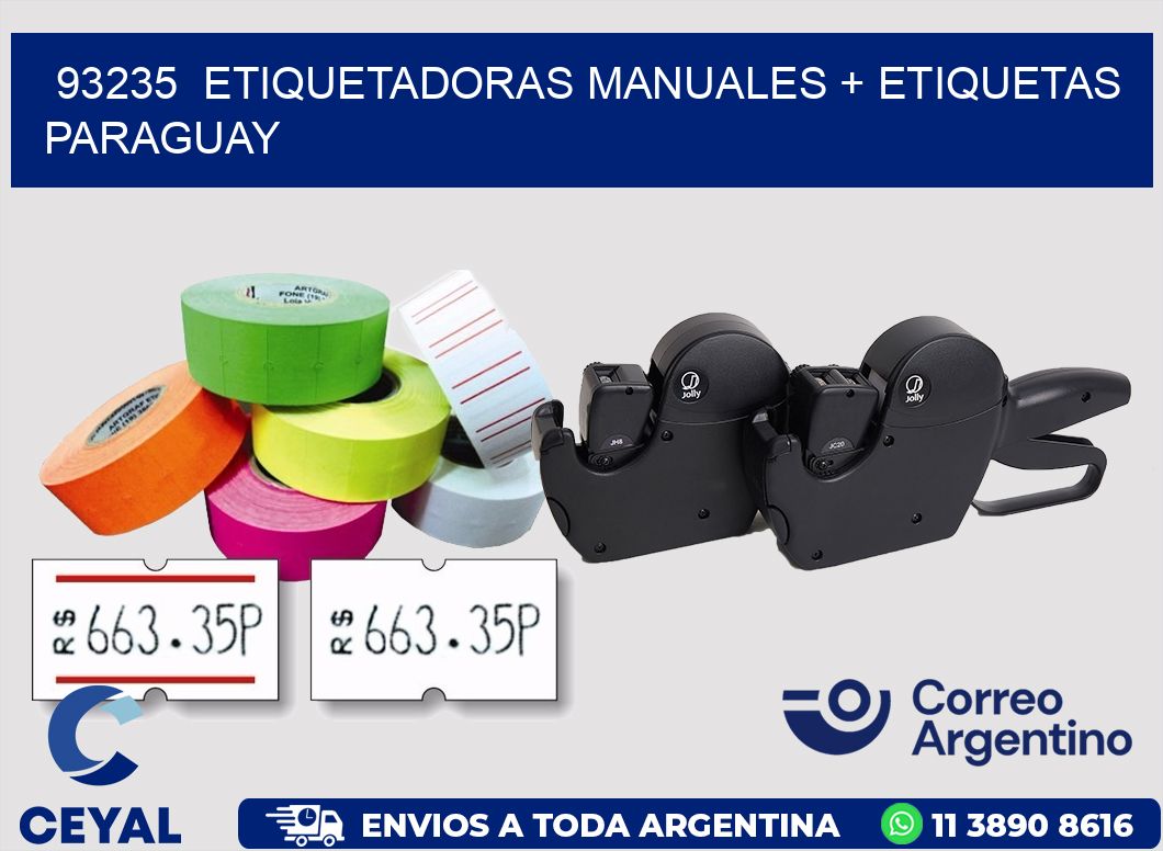 93235  ETIQUETADORAS MANUALES + ETIQUETAS PARAGUAY