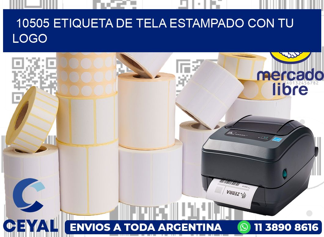 10505 ETIQUETA DE TELA ESTAMPADO CON TU LOGO