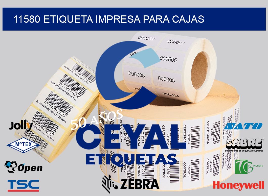 11580 ETIQUETA IMPRESA PARA CAJAS